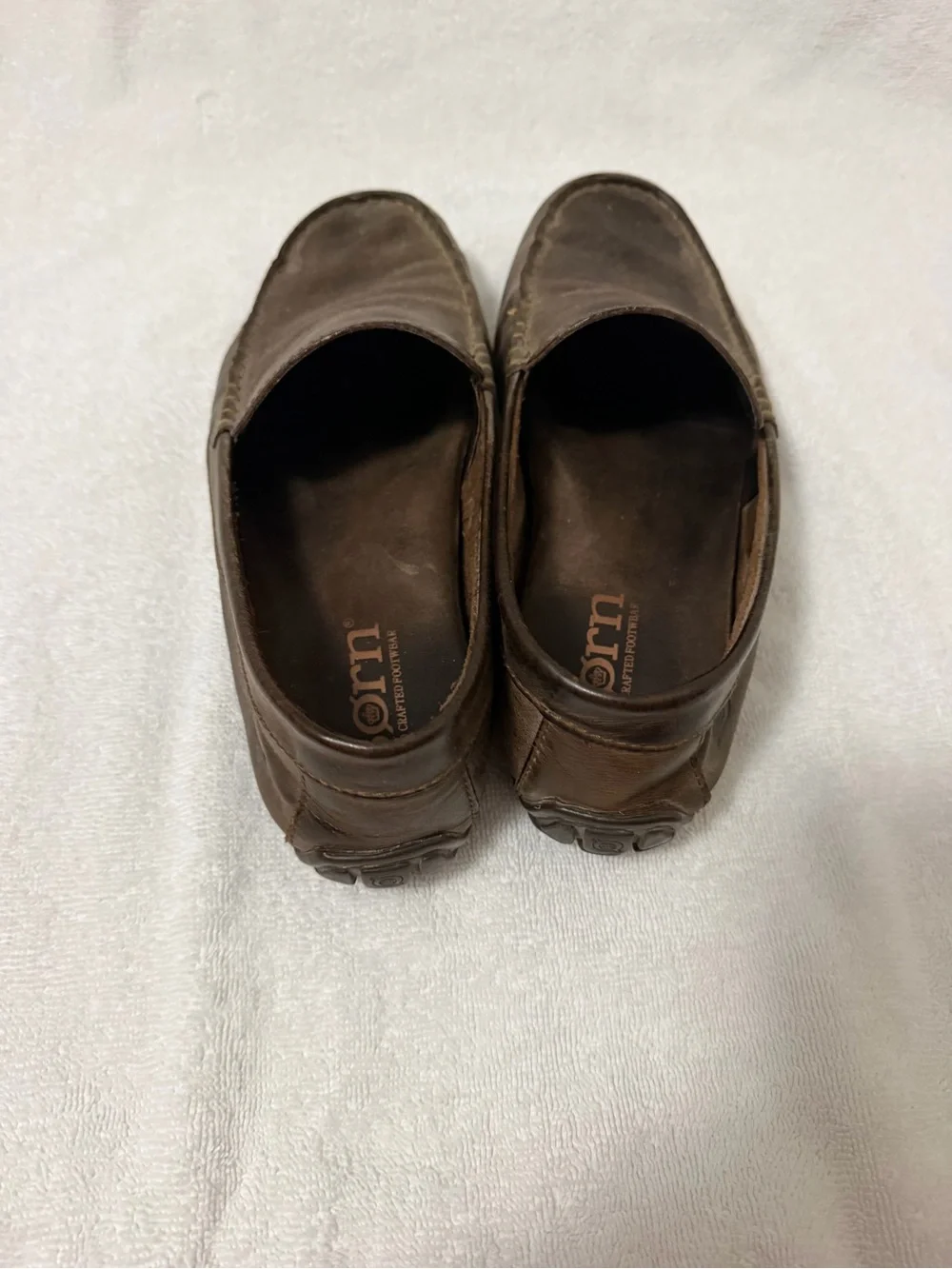 Born Dark Brown Leather Moc Toe Slip-On Loafers